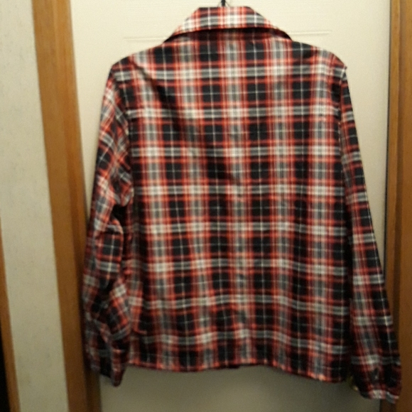 Plaid lightweight lined jacket zip front - Picture 2 of 4